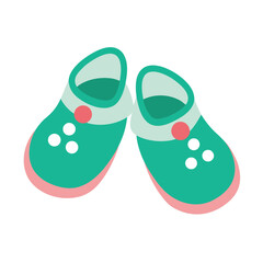Charming pair of baby shoes clean and simple design on a pure white background for versatile use