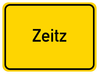 Illustration of a city entrance sign for the city of Zeitz
