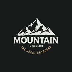 Mountain Adventure Vintage Outdoor Travel and Hiking Logo Illustration