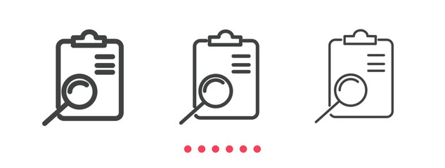 Research icon. Thin line icon vector