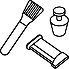 Isometric vector barber equipment set isolated on white background isolated on transparent background