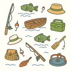 seamless pattern with fishing