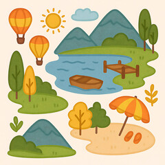 landscape with trees and mountains