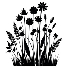 a-minimalist-black-silhouette-of-a-cluster-of-wild.eps