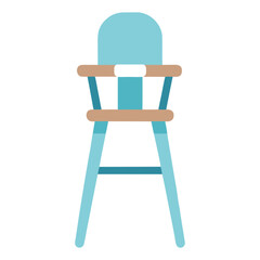 Cute cartoon baby high chair illustration on a clean white background perfect for children s products and designs