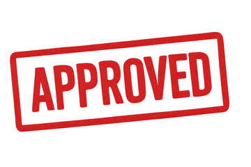 Fototapeta premium Red approved rubber stamp on transparent background