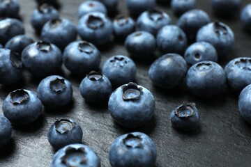 Blueberries on dark background, close-up