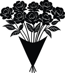 Flower glyph and line vector illustration