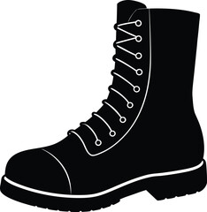Military Boot glyph and line vector illustration