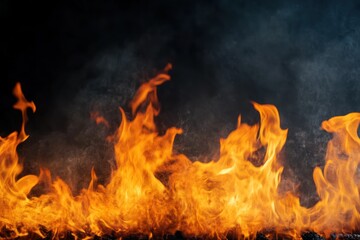 Glowing Fire Explosion on Black Background