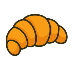 Cartoon Croissant  Illustration of French Pastry