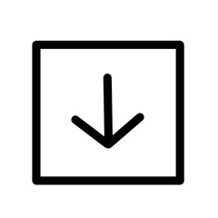 Down Arrow Illustration Icon Outline Black