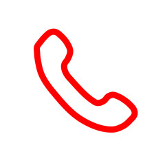 Red Telephone Handset Illustration Icon Outline