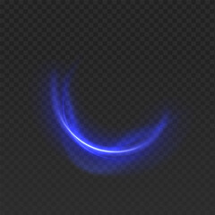Blue glowing shiny lines. Vector blue light effect Glowing Blue light