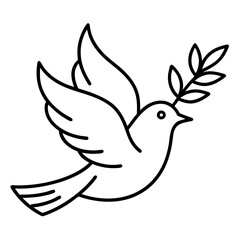 Dove with Olive Branch Vector Illustration Symbolizing Peace and Hope in Modern Design for Prints and Web Graphics