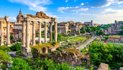 Fototapeta premium Panoramic view of the Roman Forum