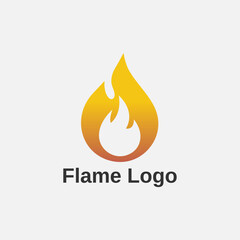Abstract fire flame icon vector, Burning flame symbol design, Bonfire silhouette logo, Creative fire emblem for branding
