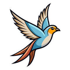 Obraz premium bird flying ,illustration outline isolated on white background