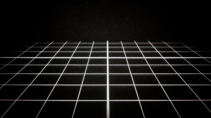 Black Background with White Grid Pattern for 3D Modeling or Data Visualization in Digital Art Projects