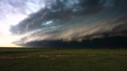 clouds over the field