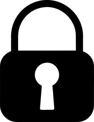 Lock silhouette icon vector on white background 