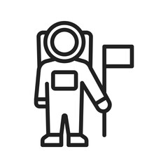 Astronaut Flag icon vector image. Suitable for mobile apps, web apps and print media.