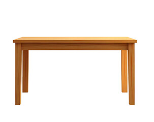 Simple, light brown wooden table.  Empty, rectangular, and straightforward