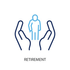 Fototapeta premium Retirement thin line vector icons.
