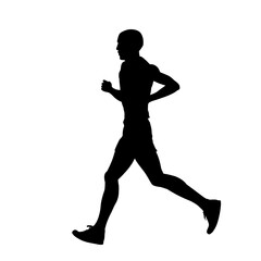 Silhouettes of a man running