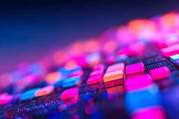 A sleek abstract digital interface with a beautiful data visualization in a vibrant blue color palette