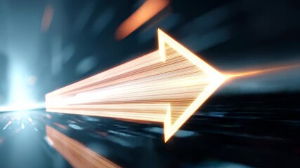 Futuristic digital growth arrow symbolizing financial advancement in a high-tech urban environment - Powered by Adobe