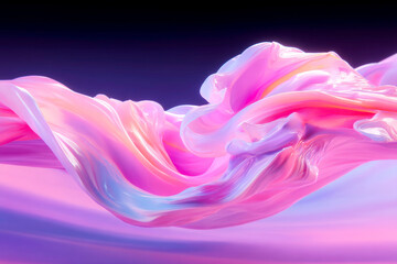 An elegant abstract digital artwork with smooth fluid curves and a stunning array of vibrant gradient colors