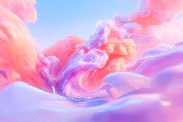 Fototapeta premium An energetic abstract digital illustration of swirling fire and obsidian fog