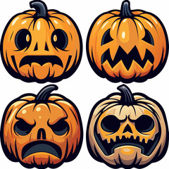 set of halloween pumpkins