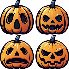 set of halloween pumpkins