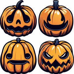 set of halloween pumpkins