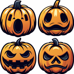 set of halloween pumpkins