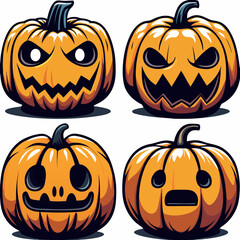 set of halloween pumpkins
