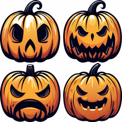 set of halloween pumpkins