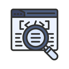 Code Review icon vector image. Suitable for mobile apps, web apps and print media.