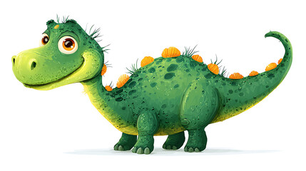 Naklejka premium Green dinosaur isolated on white background 