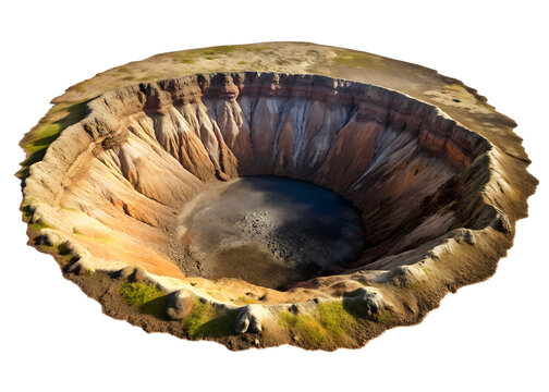 crater in ground png image on transparent background