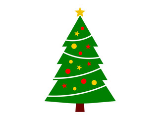 Elegant Decorated Christmas Tree with Ornaments and Star – Winter Celebration Concept