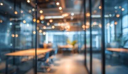 Blurred view of a modern office space (1)