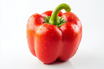 Flawless fresh ripe pepper isolated on white background, generated AI