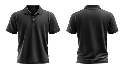 Black polo shirt, front and back views (1)