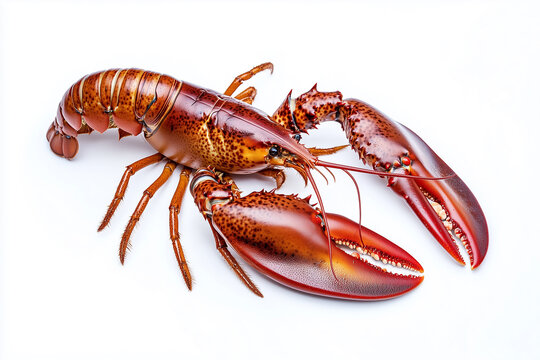 Flawless fresh whole lobster isolated on white background, generated AI