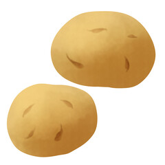 二個のジャガイモのイラスト
