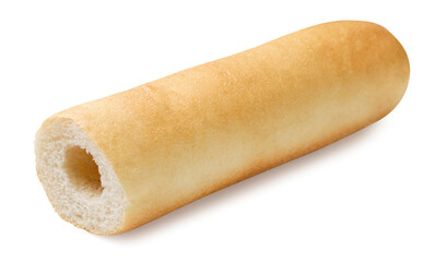 Empty hot dog bun on a white background. Isolated