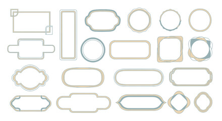 A collection of elegant geometric frames and classic vintage borders for decorative labels